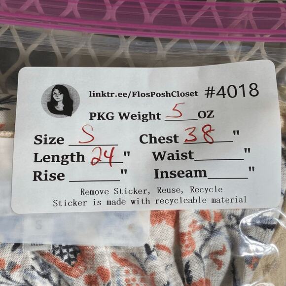 Lucky Brand Women's Orange & Cream Floral Print V-Neck Sleeveless Blouse Size S - Picture 6 of 14